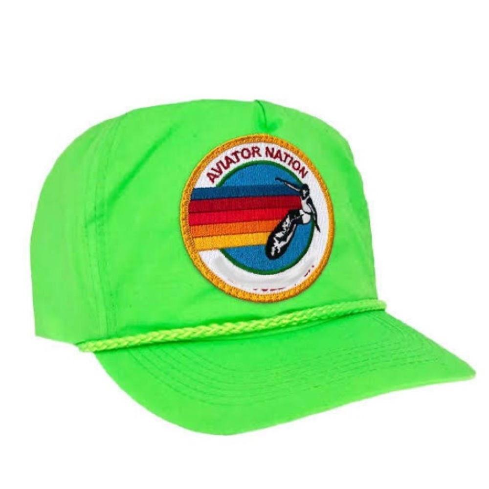 Aviator Nation Nylon Hat Green NEW